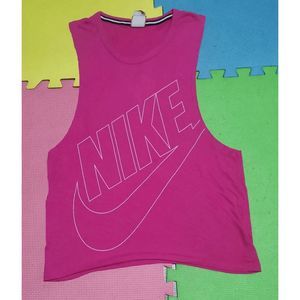 NEW Women’s Size Large NIKE Sports Tank Nike Big Logo Tee/Top pink 822234-612